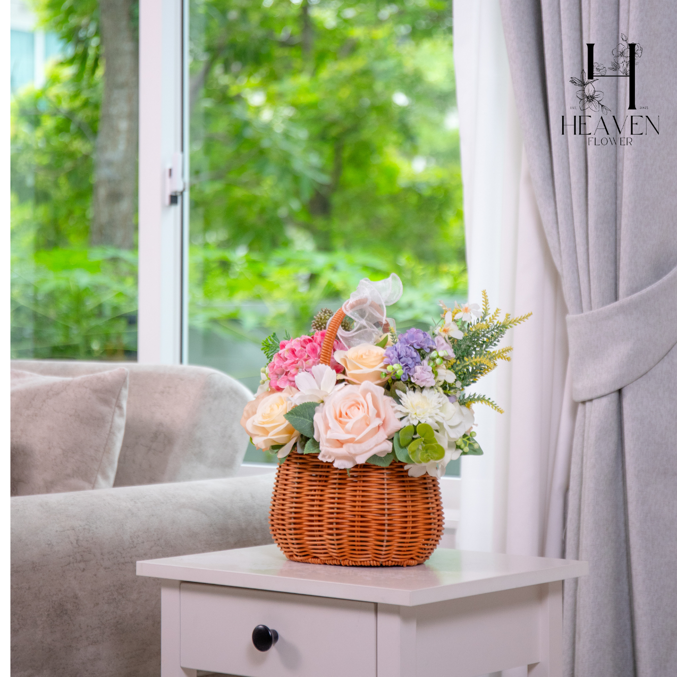 Lavender and white flowers